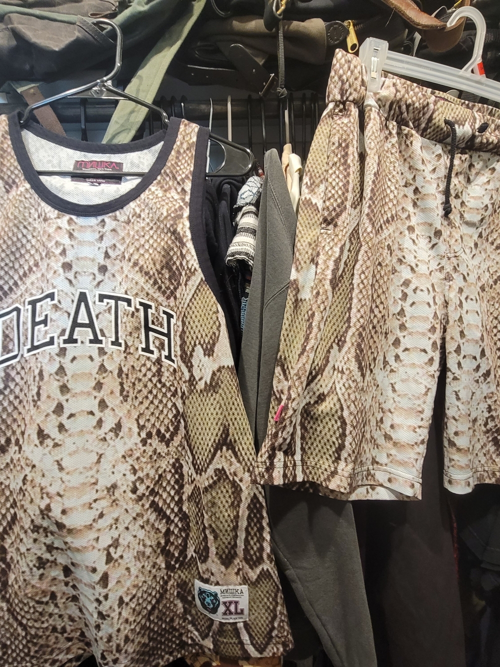 Mishka Brown and Cream Snake-Print Tank Top and Drawstring Shorts Set